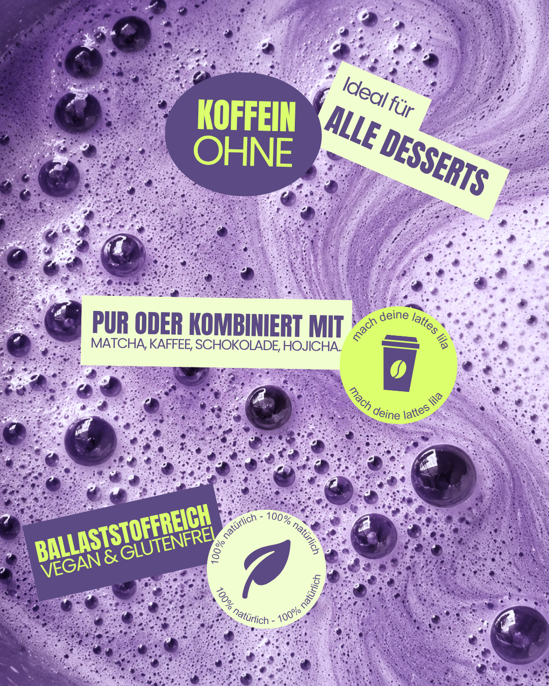 Brownies, Cookies und lila Kuchen mit Ube-Pulver Ube Nolia