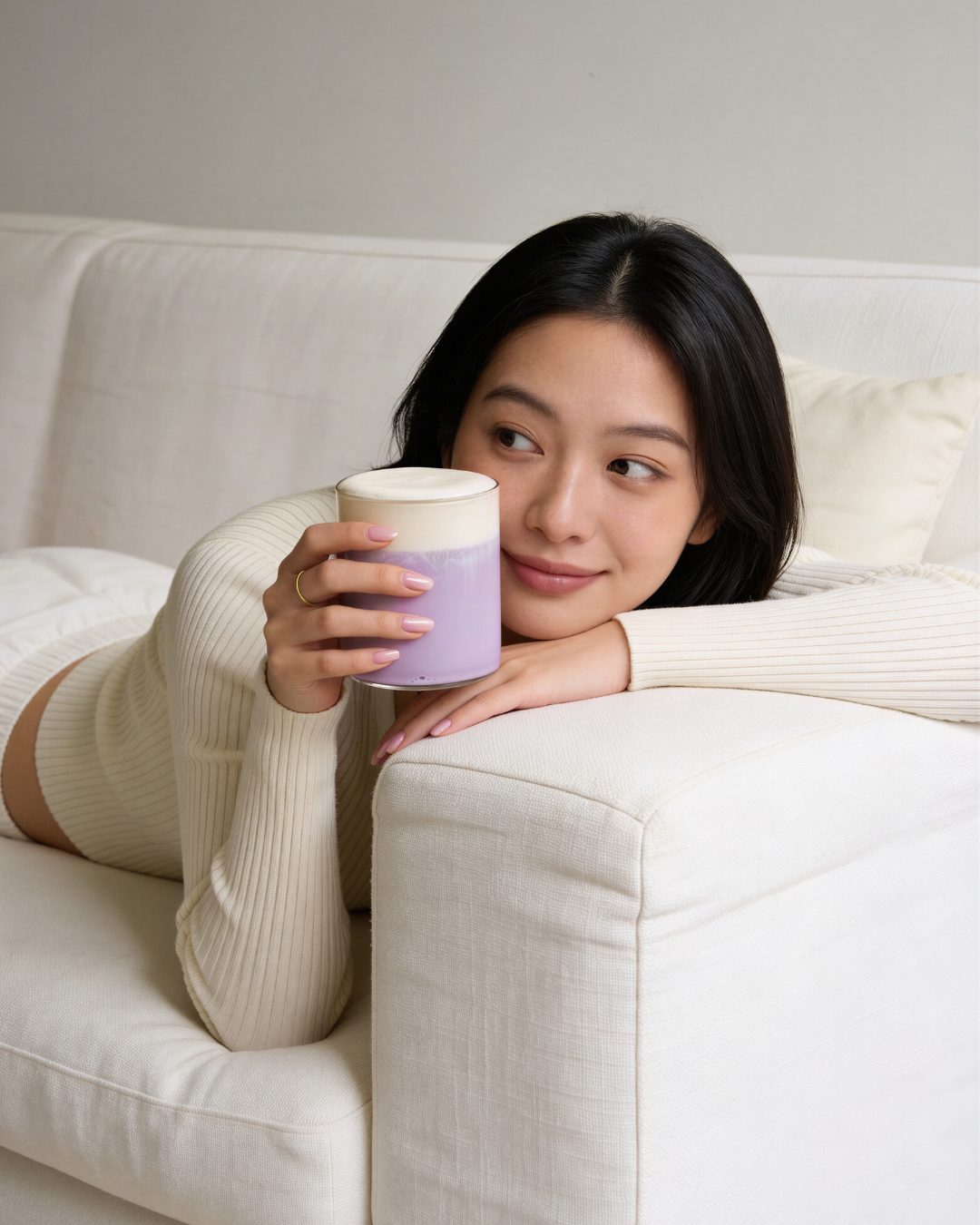 Lila Ube-Latte-Routine mit dem Premium-Ube-Pulver Ube Nolia von den Philippinen