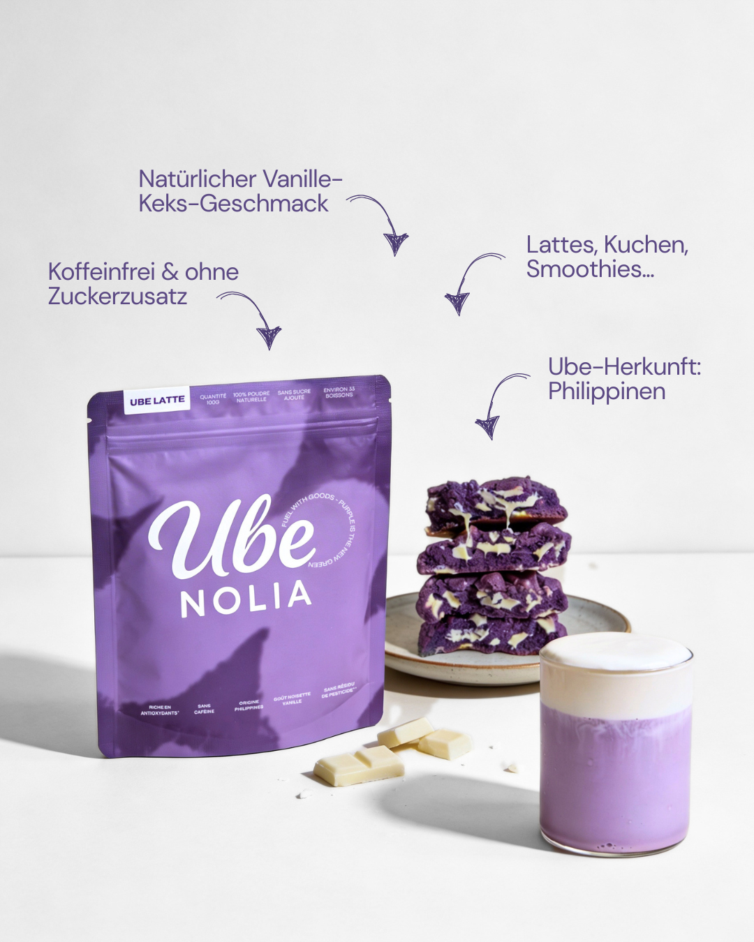 Vorteile des Ube-Pulvers Ube Nolia, reich an Antioxidantien
