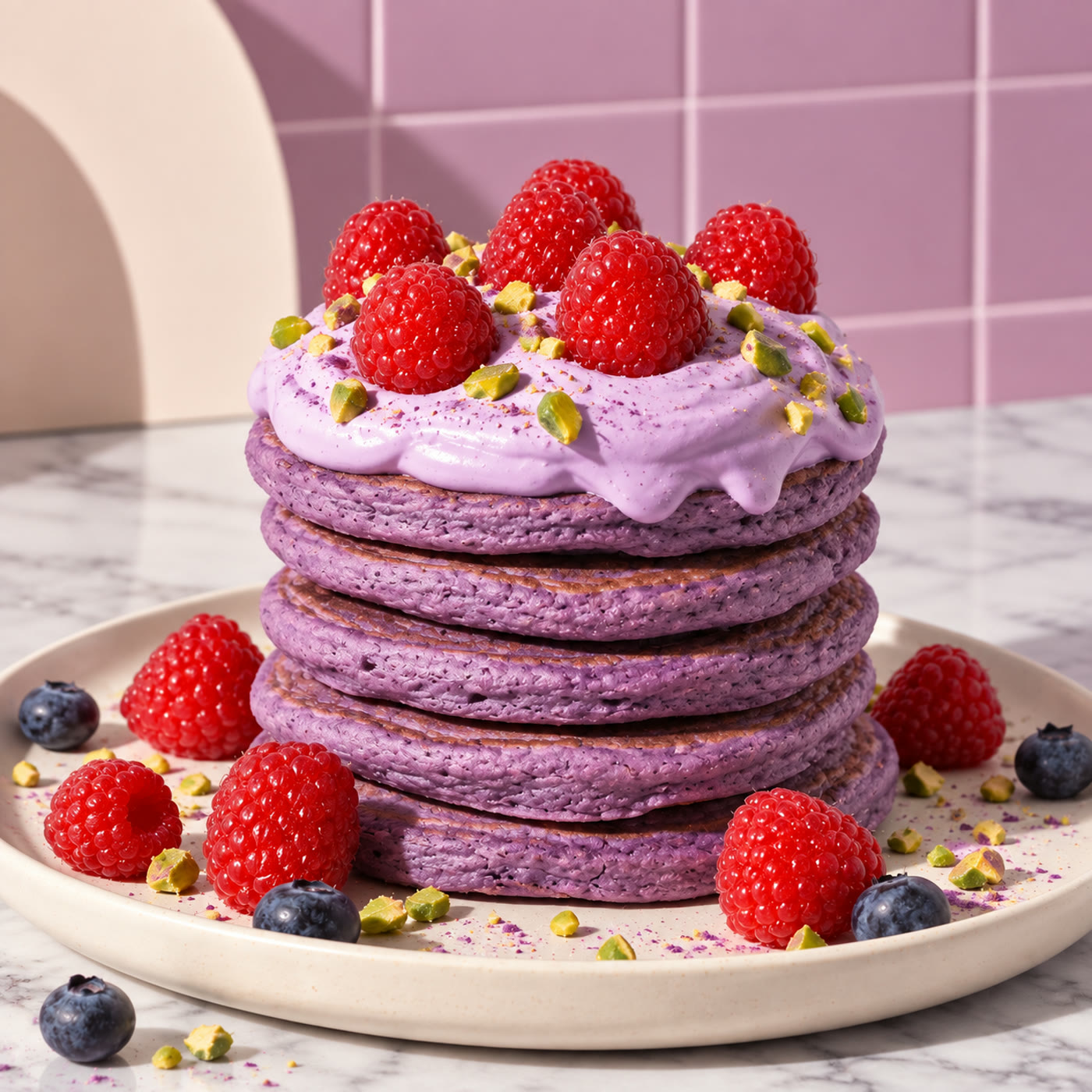 Ube Pfannkuchen Rezept: Flauschige lila Pfannkuchen