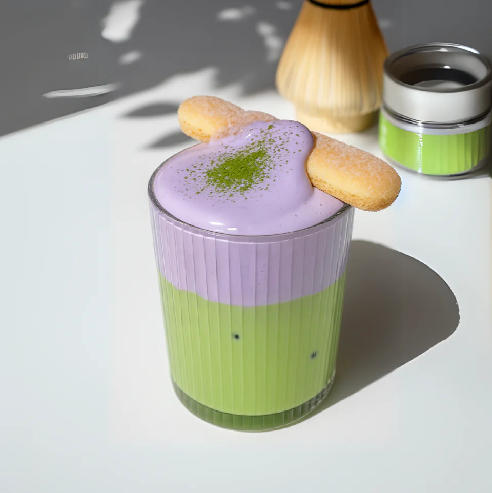 Matcha Ube Latte Rezept