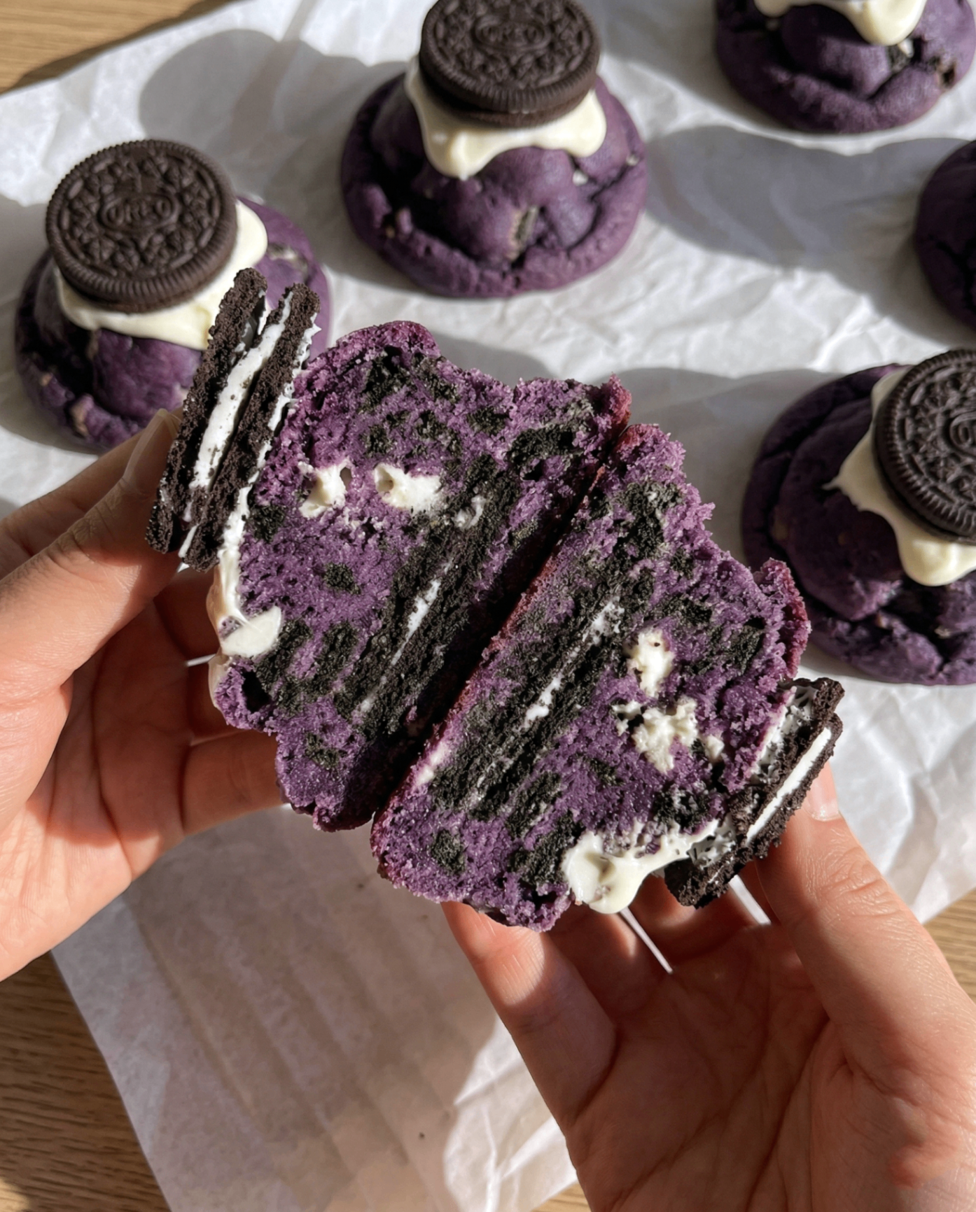 Ube Oreo Cookies im New York Style