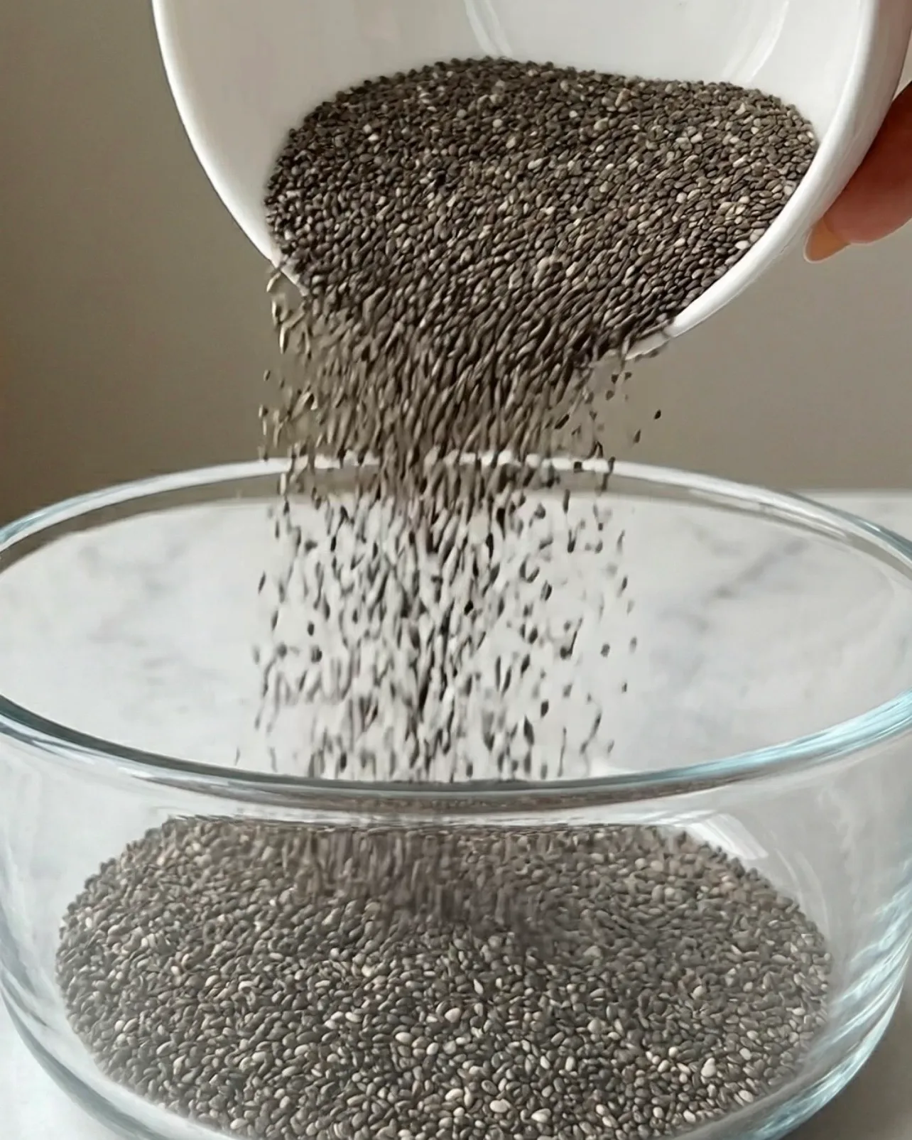 Der beste Ube Chia Pudding – Ube Chia Pudding Rezept Schritt 1 Chiasamen in Schüssel gegossen | Ube Nolia